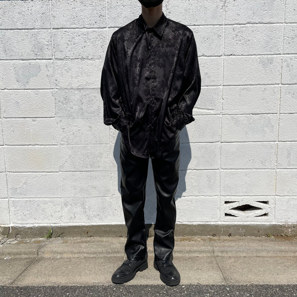 《シャツ1位》Satin china-motif shirt  OR1006
