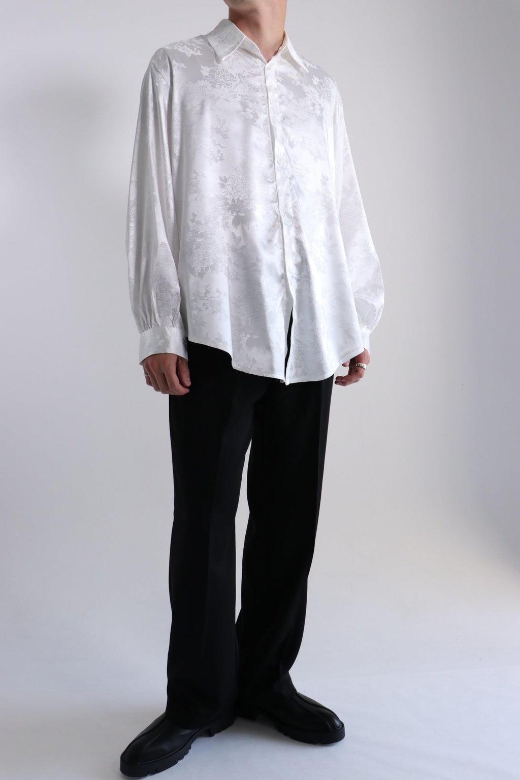 《シャツ1位》Satin china-motif shirt  OR1006