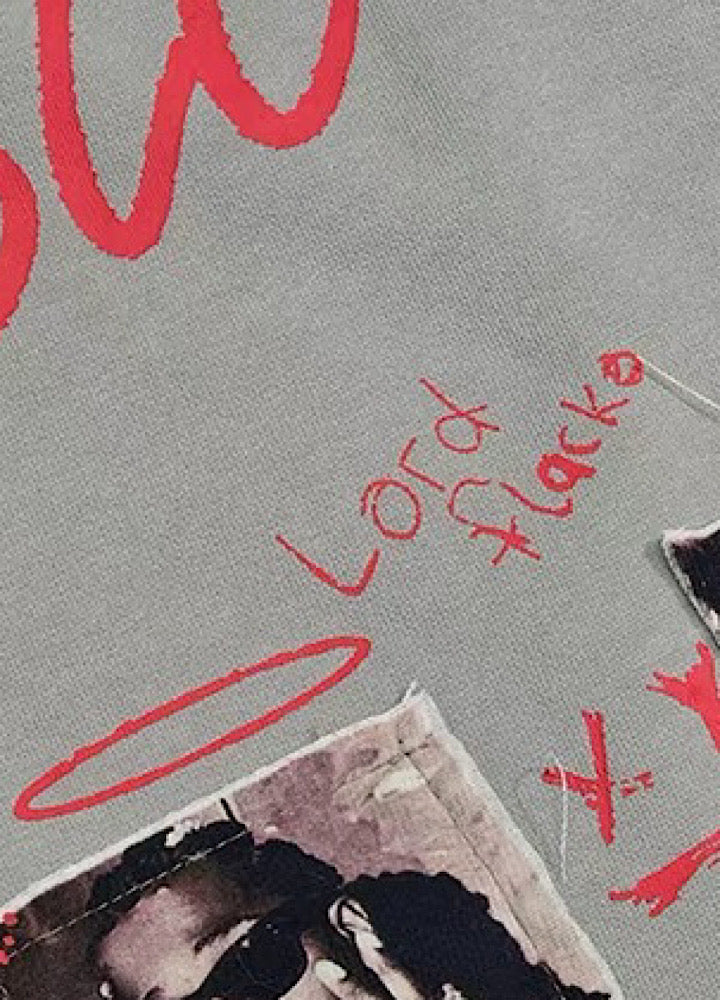 Distressed Photo Collage Oversized Short Sleeve T-shirt  OR1012