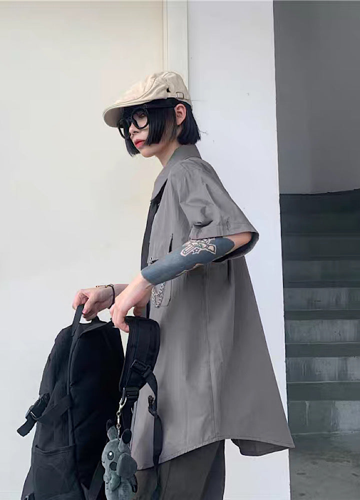2way gimmick regular silhouette tie shirt  OR1018