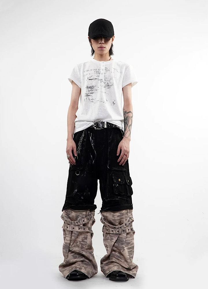 Punk graphic design slim street short-sleeved T-shirt  OR1019