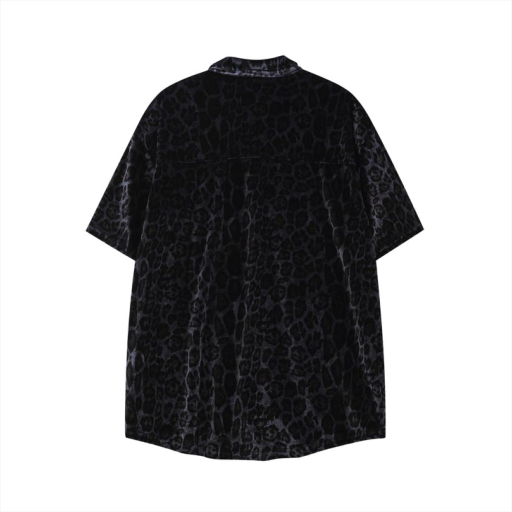 Leopard print short-sleeved loose summer shirt  OR1023