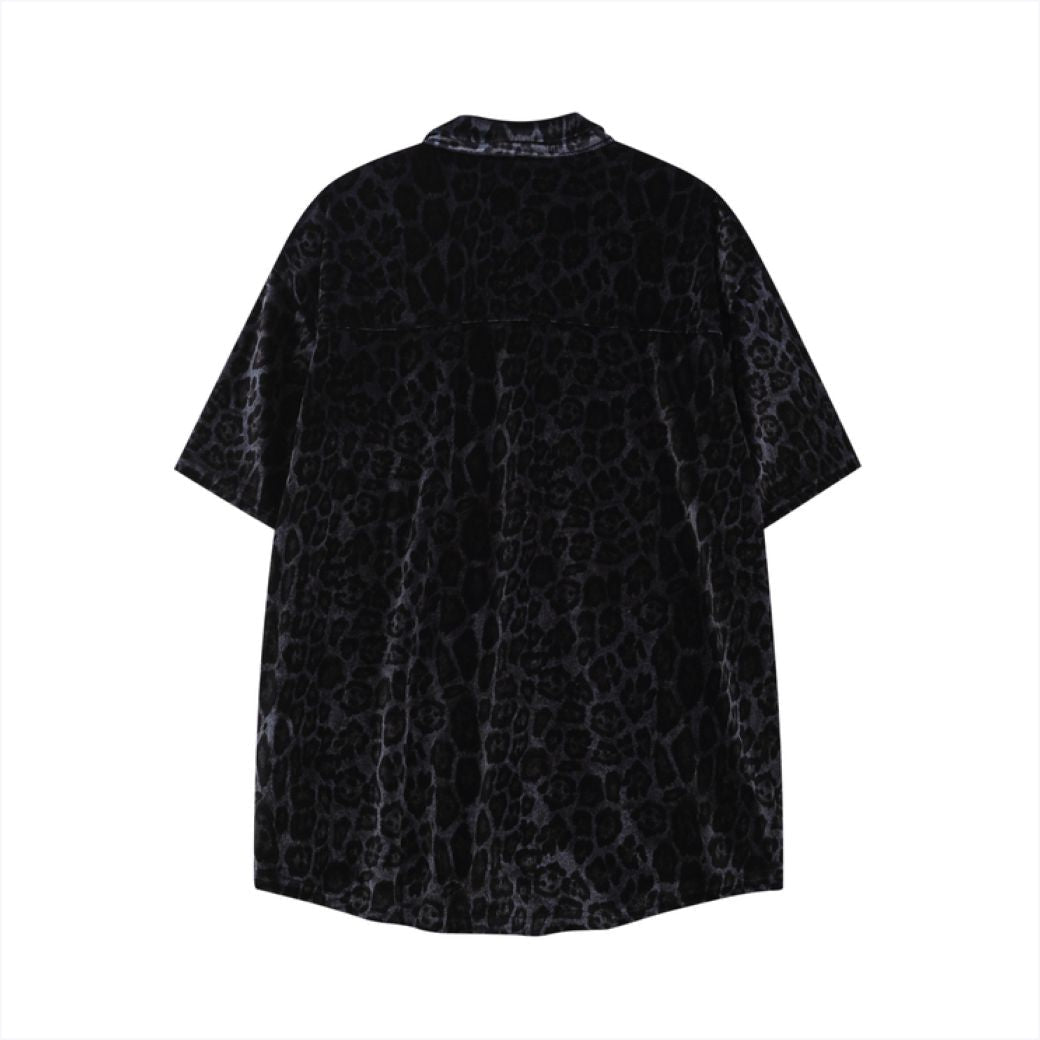 Leopard print short-sleeved loose summer shirt  OR1023