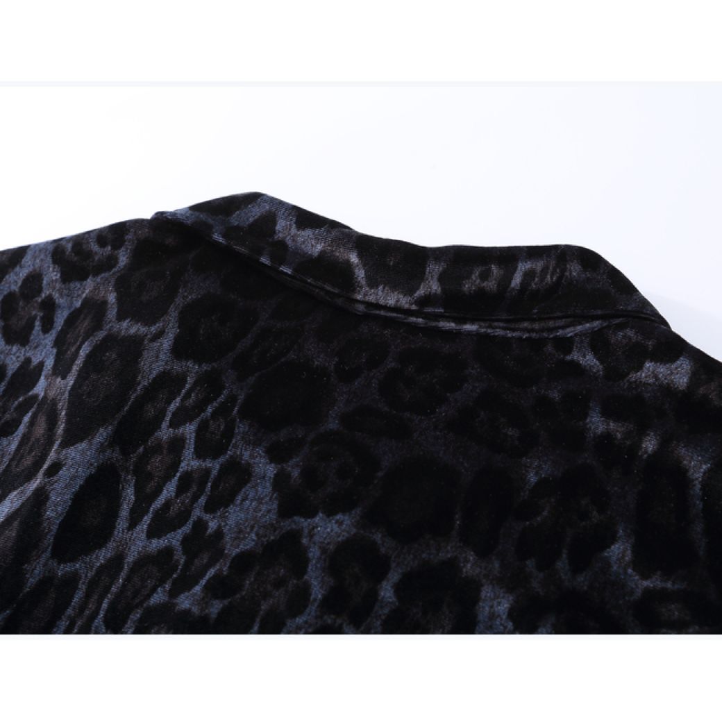 Leopard print short-sleeved loose summer shirt  OR1023