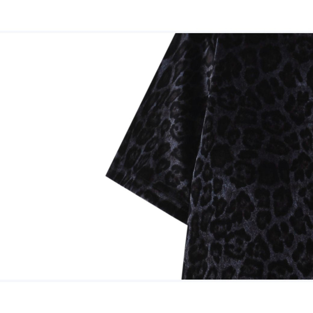Leopard print short-sleeved loose summer shirt  OR1023