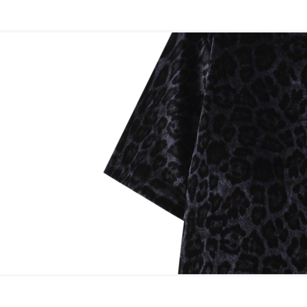 Leopard print short-sleeved loose summer shirt  OR1023