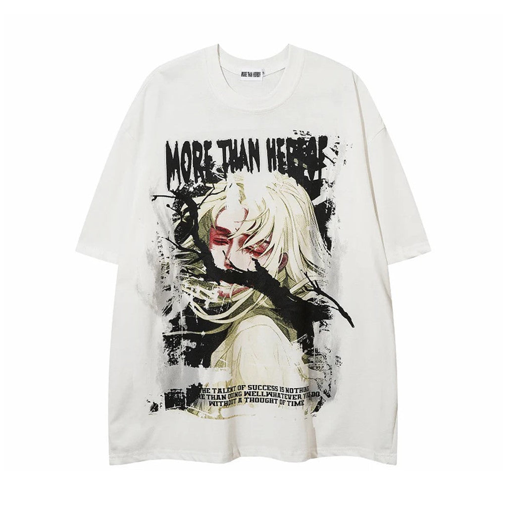 Monotone pathetic female design front silhouette short sleeve T-shirt  OR1024