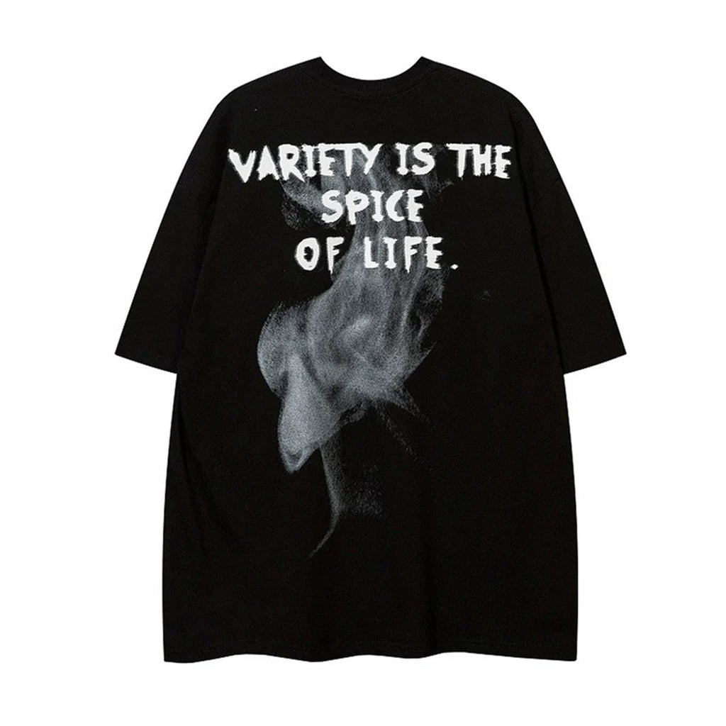 Monotone pathetic female design front silhouette short sleeve T-shirt  OR1024