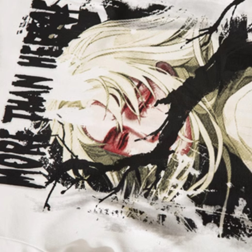 Monotone pathetic female design front silhouette short sleeve T-shirt  OR1024