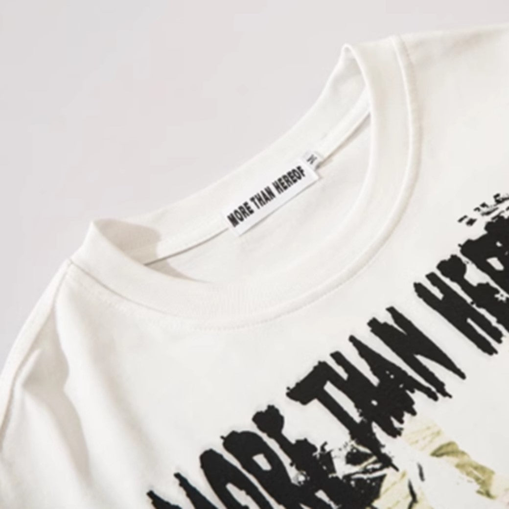 Monotone pathetic female design front silhouette short sleeve T-shirt  OR1024