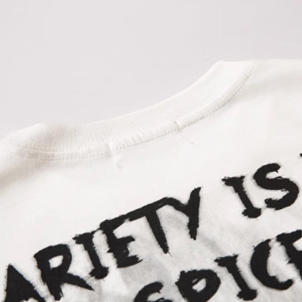 Monotone pathetic female design front silhouette short sleeve T-shirt  OR1024