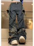 star edge loose denim pants  OR1049