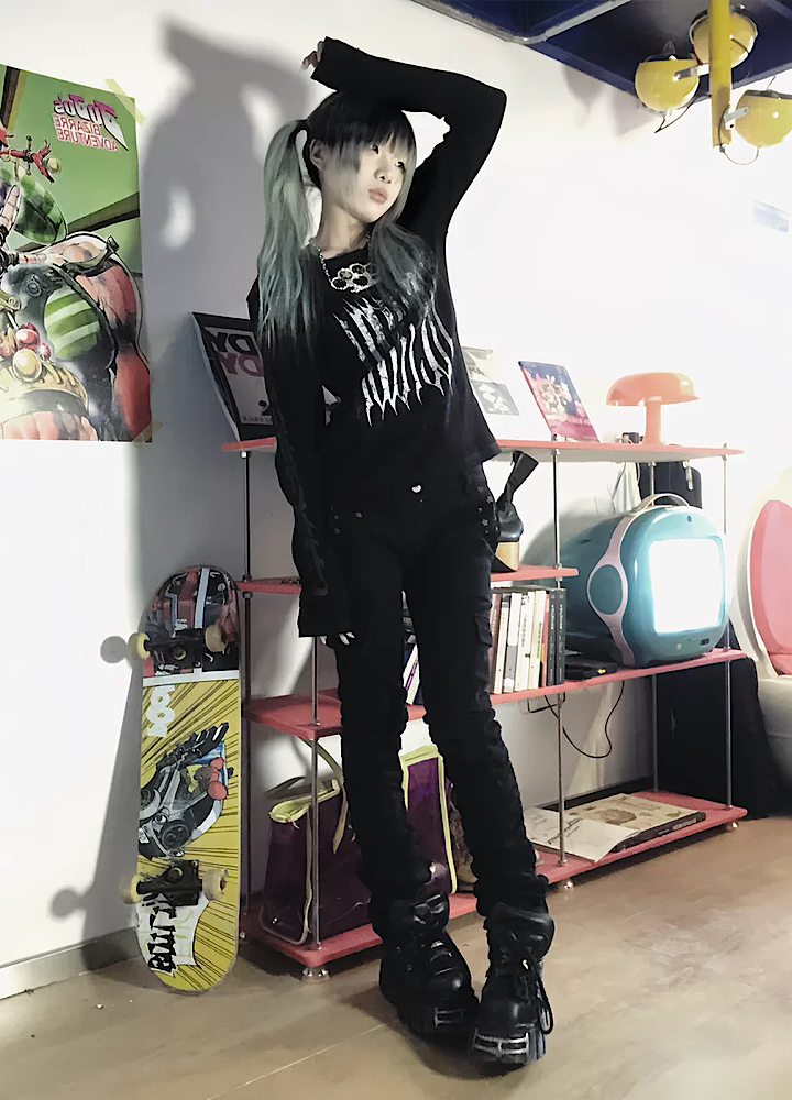 Subculture Devil Design Thermal Henley Neck Style Long Sleeve T-Shirt  OR1050