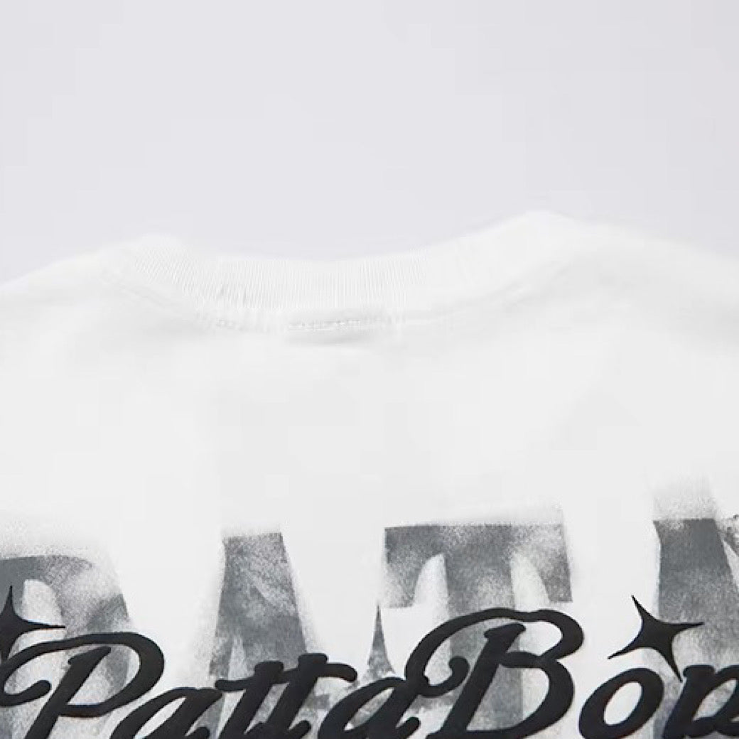 Big front initial print distressed short-sleeved T-shirt  OR1051