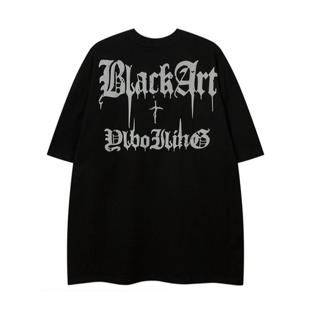 Dark angel wings graphic print T-shirt  OR1053