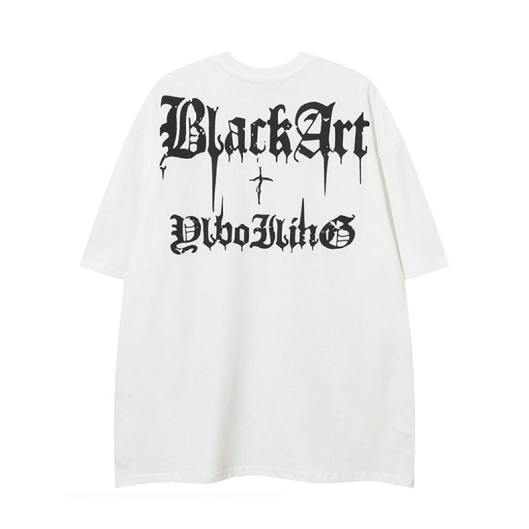 Dark angel wings graphic print T-shirt  OR1053