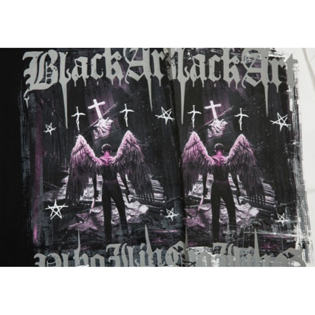Dark angel wings graphic print T-shirt  OR1053
