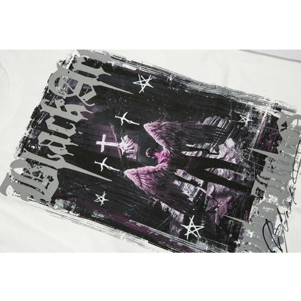 Dark angel wings graphic print T-shirt  OR1053