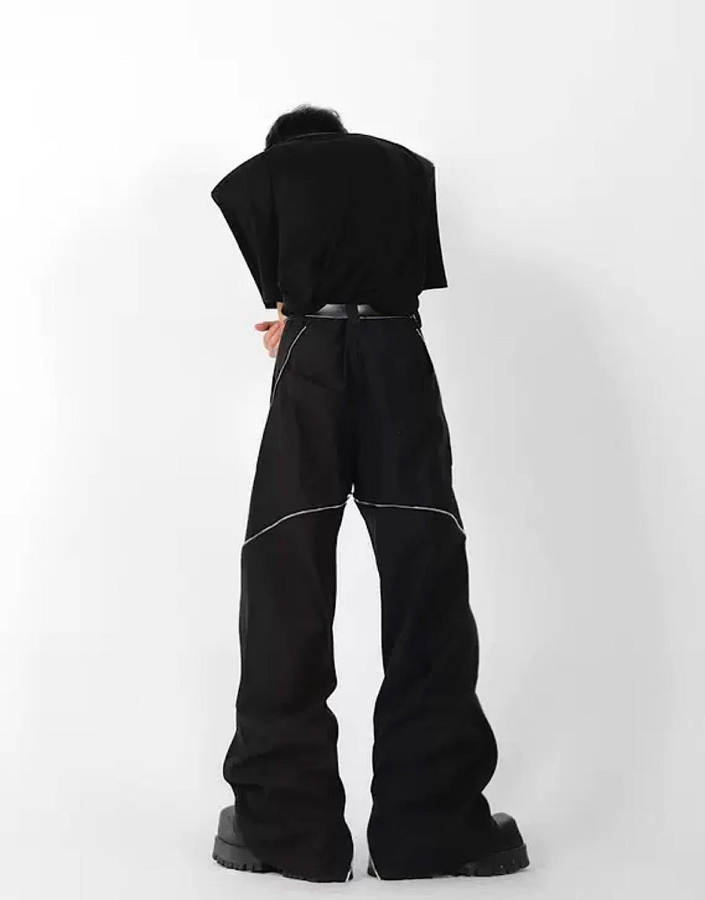 Side doublezipper flared pants  OR1055