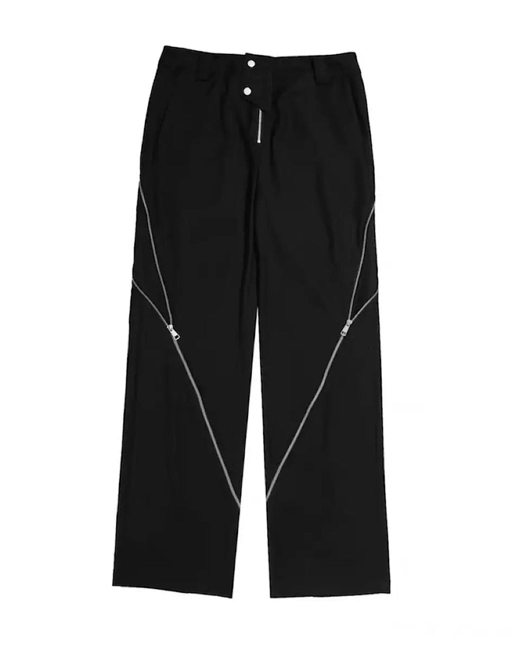 Side doublezipper flared pants  OR1055