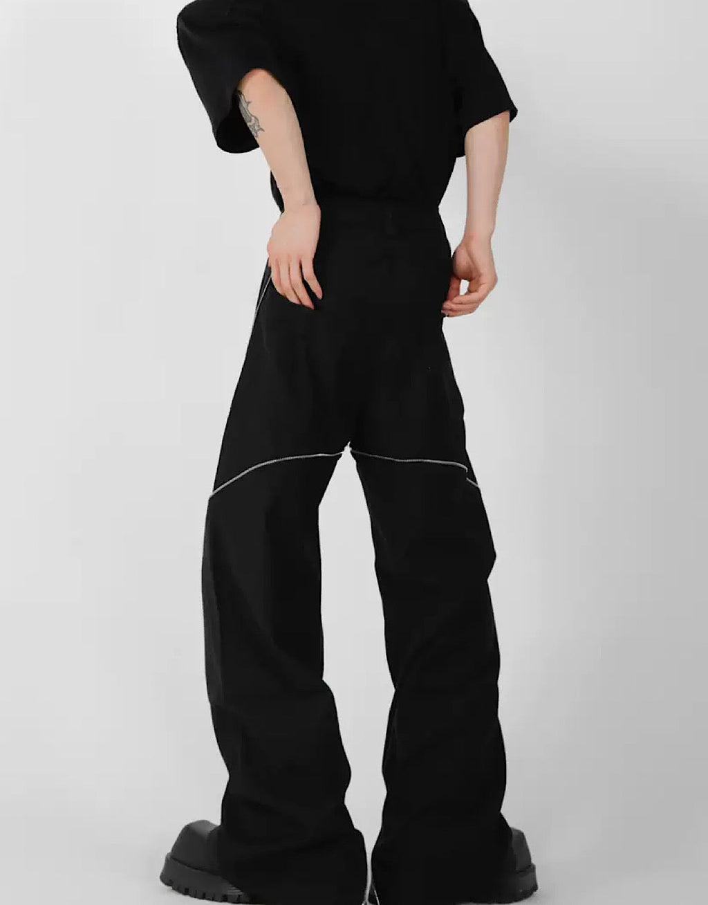 Side doublezipper flared pants  OR1055