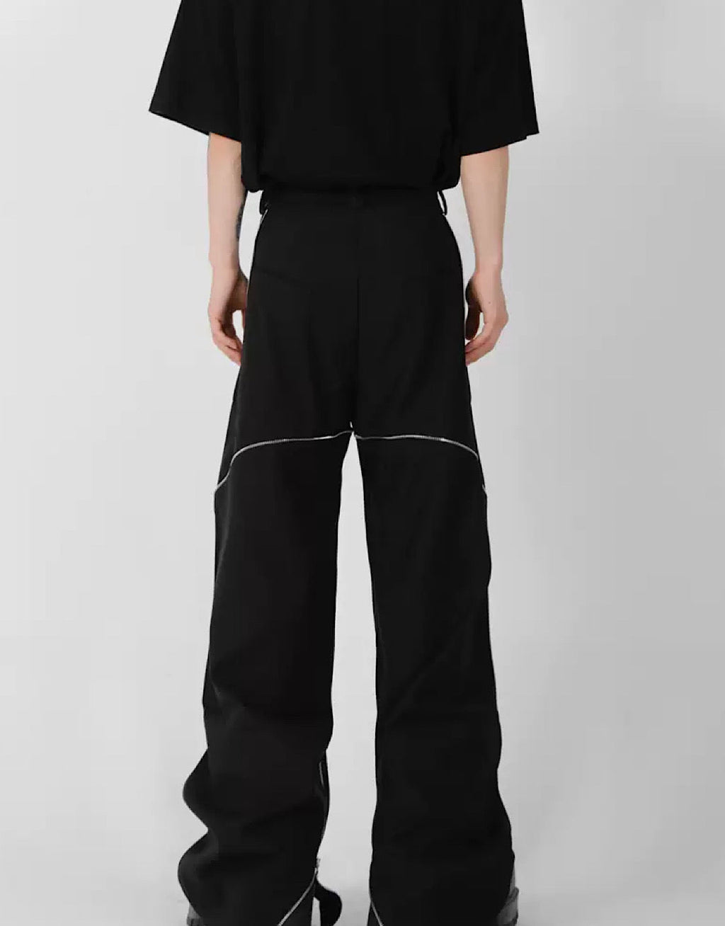 Side doublezipper flared pants  OR1055